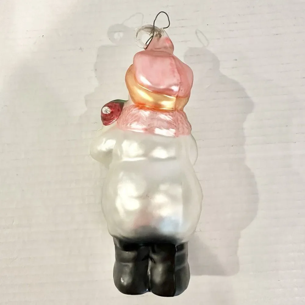 Vintage Department 56 Snowman Blown Mercury Glass‎ Ornament 7